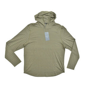 VRST Men's Olive Green Feeder Stripe Essential Hoodie Regular Size M Cotton NEW